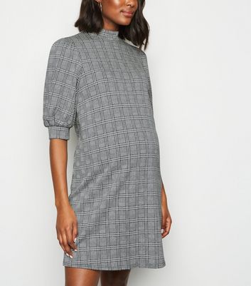 grey checked dress new look